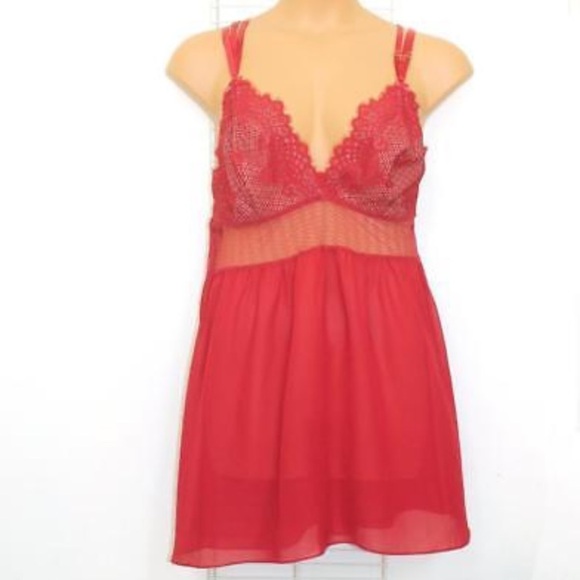 MESH & LACE CHEMISE WITH STRAPPY BACK - Picture 3 of 3